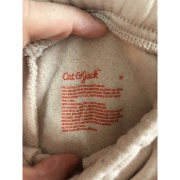 NWT Toddler Boys' Fleece Jogger Pants - Cat & Jack Khaki 2T - Picture 5 of 6